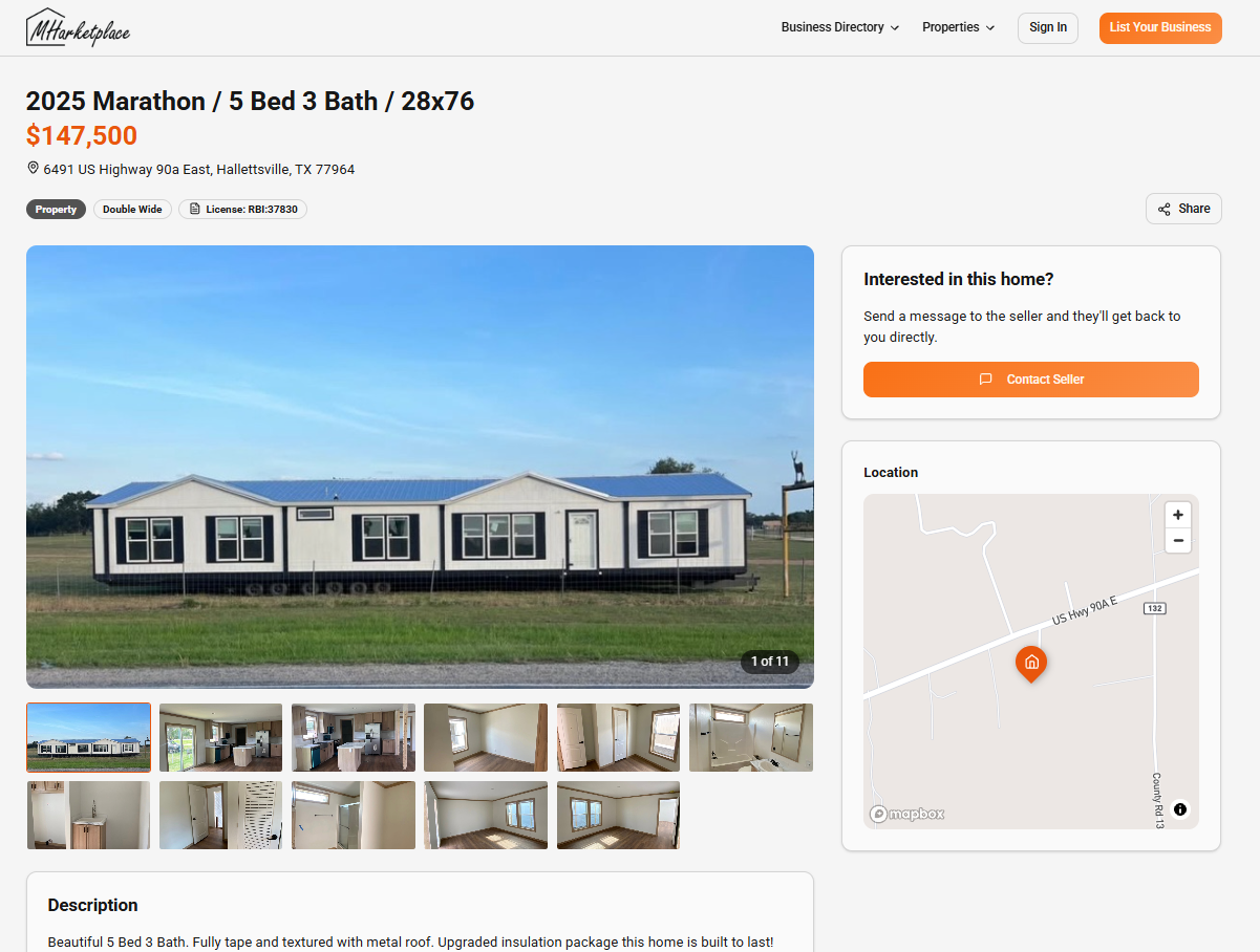 Property detail page